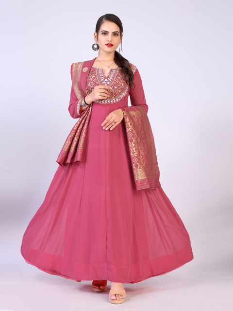 

PRENEA Pink Georgette Maxi Dress