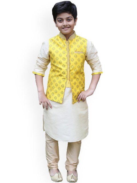 

Manyavar Boys Yellow Kurta with Pyjamas