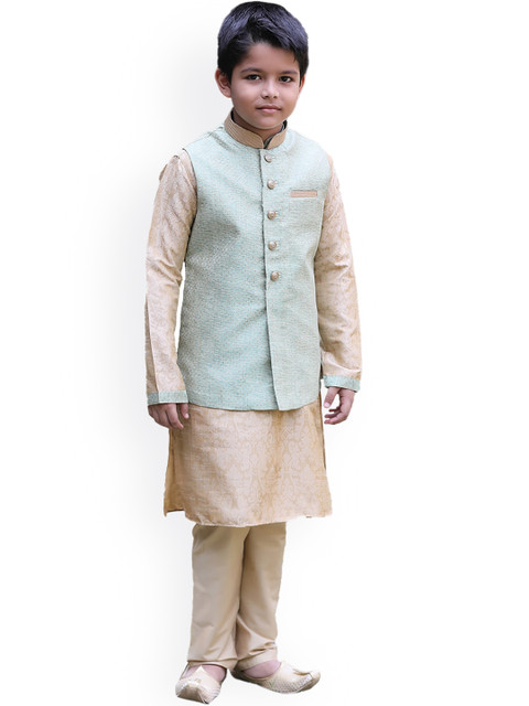 

Manyavar Boys Sea Green Kurta with Pyjamas