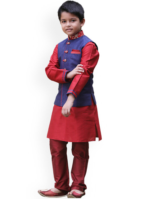 

Manyavar Boys Blue Kurta with Dhoti Pants