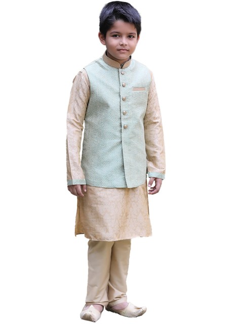 

Manyavar Boys Sea Green Kurta with Pyjamas