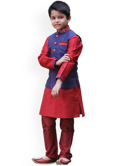 

Manyavar Boys Blue Kurta with Dhoti Pants