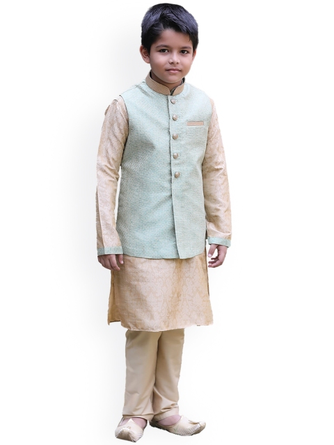 

Manyavar Boys Sea Green Kurta with Pyjamas