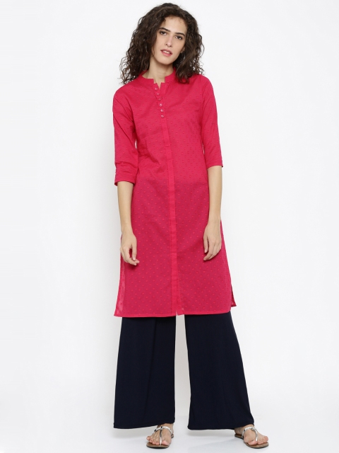 

Soch Women Magenta Woven Straight Kurta