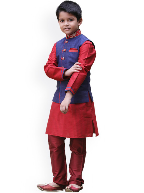 

Manyavar Boys Blue Kurta with Dhoti Pants