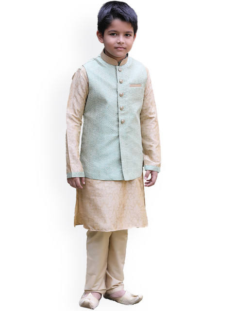 

Manyavar Boys Sea Green Kurta with Pyjamas