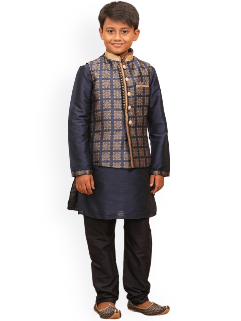 

Manyavar Boys Blue Kurta with Pyjamas