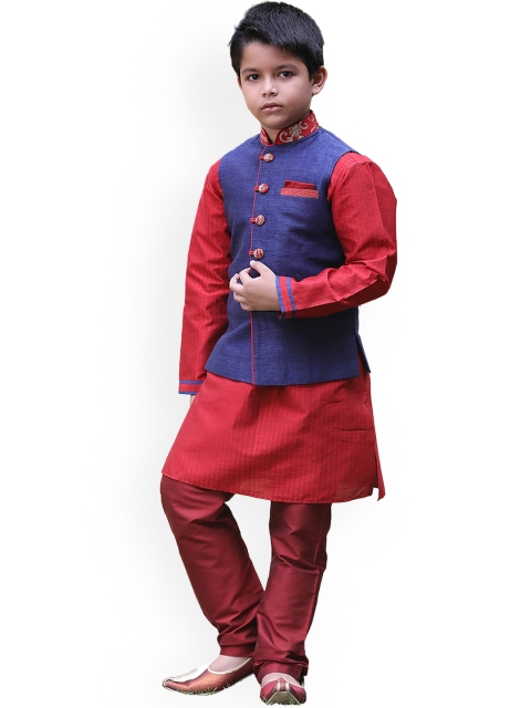 

Manyavar Boys Blue Kurta with Dhoti Pants
