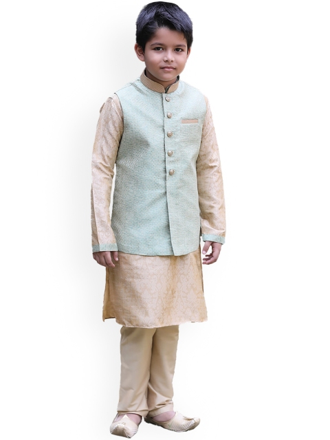 

Manyavar Boys Sea Green Kurta with Pyjamas