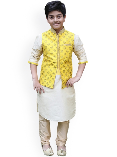 

Manyavar Boys Yellow Kurta with Pyjamas
