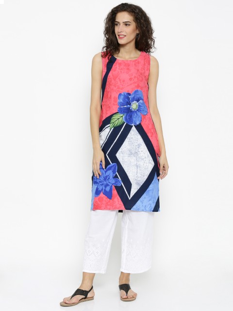 

Soch Pink Floral Print A-Line Kurta
