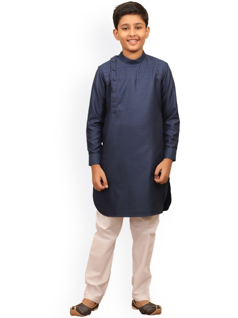 

Manyavar Boys Blue Kurti with Pyjamas