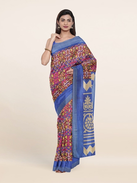 

Pothys Multicoloured Ethnic Motif Printed Cotton Blend Saree, Multi