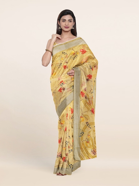 

Pothys Beige & Red Floral Printed Cotton Blend Saree