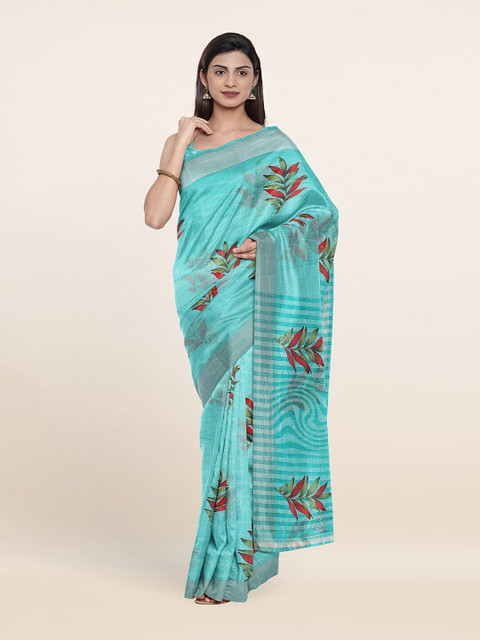 

Pothys Blue & Red Floral Saree