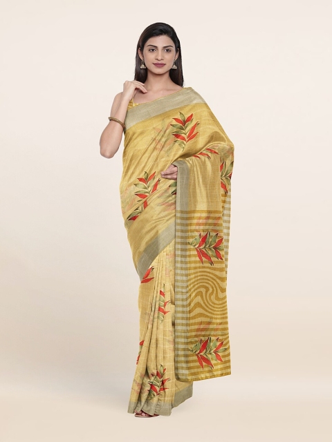 

Pothys Beige & Red Printed Cotton Blend Saree