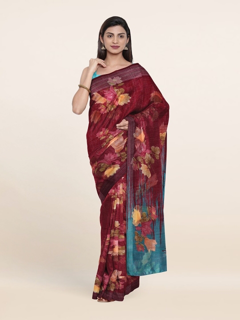 

Pothys Purple & Blue Floral Saree