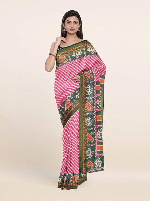 

Pothys Pink & White Striped Saree