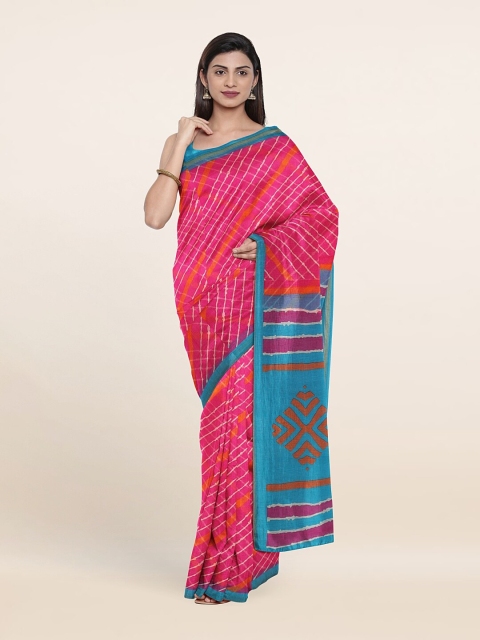 

Pothys Pink & Blue Floral Saree