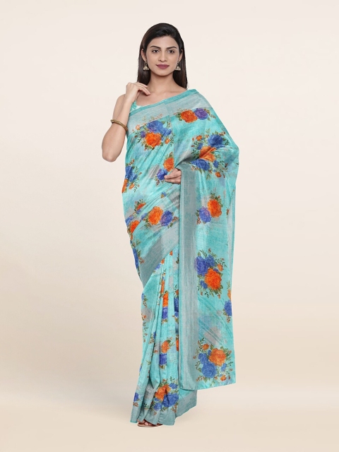 

Pothys Blue & Red Floral Saree