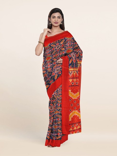

Pothys Blue & Red Floral Saree