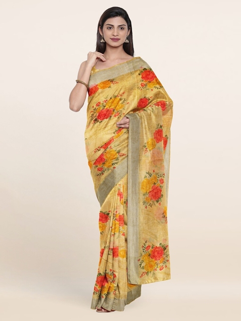 

Pothys Beige & Red Floral Zari Saree