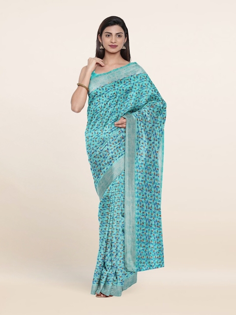 

Pothys Blue & Red Floral Printed Saree