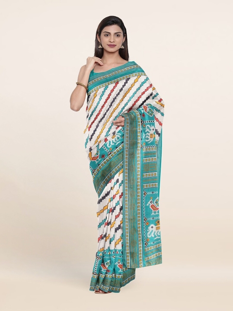 

Pothys Off White & Blue Saree