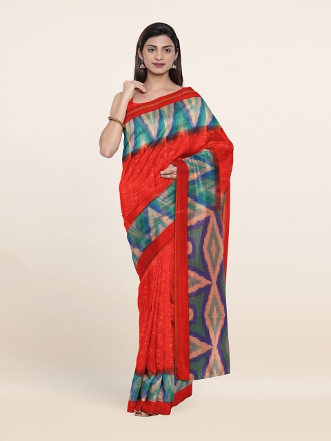 

Pothys Red & Blue Printed Saree