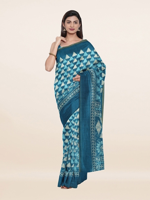 

Pothys Blue & Grey Printed Saree