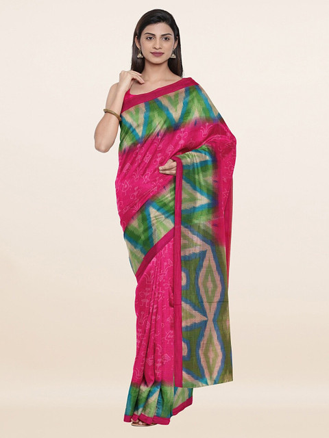 

Pothys Pink & Blue Saree