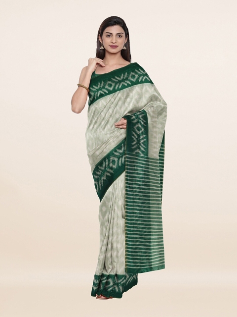 

Pothys Green & Grey Geometric Printed Saree