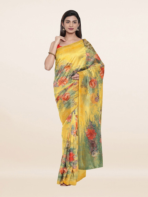 

Pothys Yellow & Red Floral Printed Saree