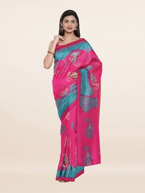 

Pothys Pink & Blue Ethnic Motifs Saree