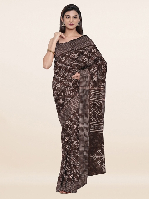 

Pothys Brown & Beige Floral Printed Saree