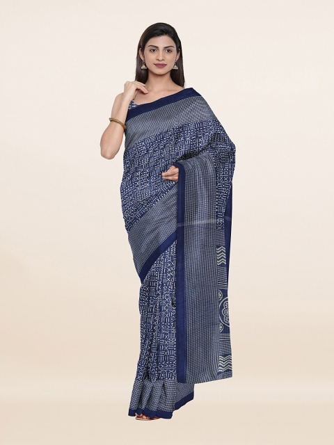 

Pothys Blue & White Floral Saree