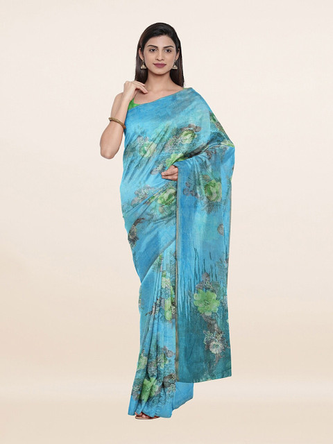 

Pothys Blue & Green Floral Saree