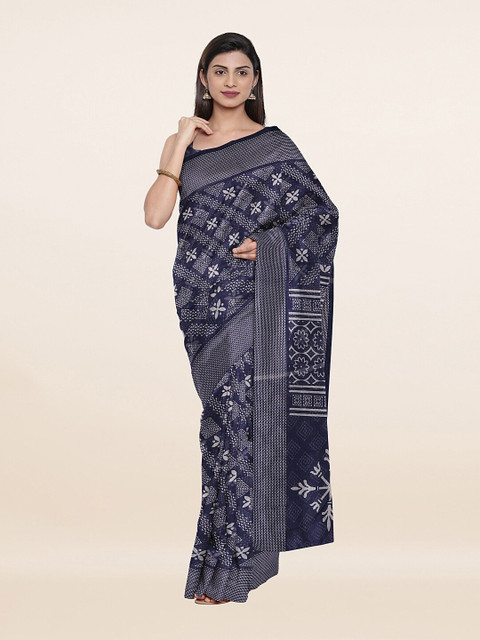 

Pothys Blue & White Printed Saree