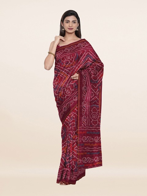 

Pothys Purple & Blue Bandhani Printed Cotton Blend Saree