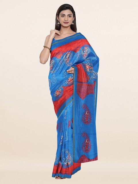 

Pothys Blue Ethnic Motifs Saree