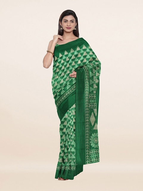 

Pothys Green & Beige Printed Cotton Blend Saree