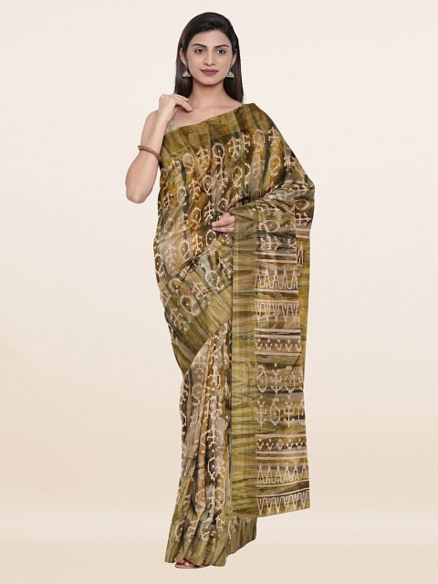 

Pothys Grey & Green Woven Design Zari Saree