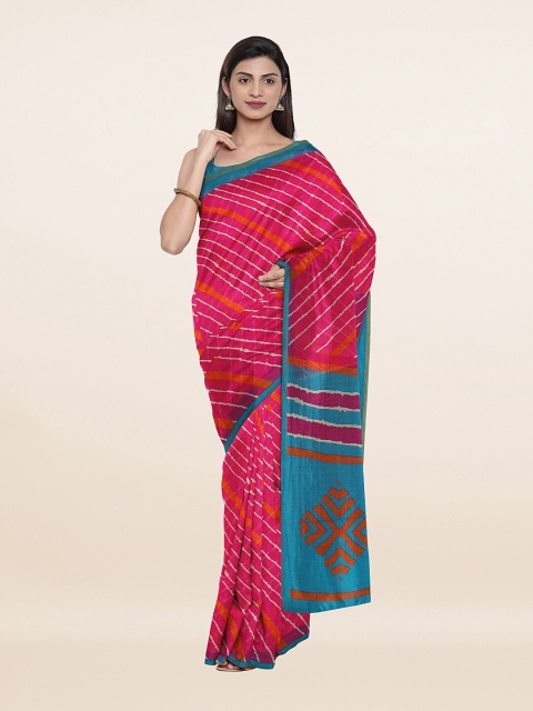 

Pothys Pink & White Striped Saree