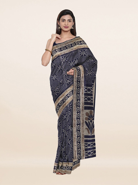 

Pothys Blue & White Floral Saree