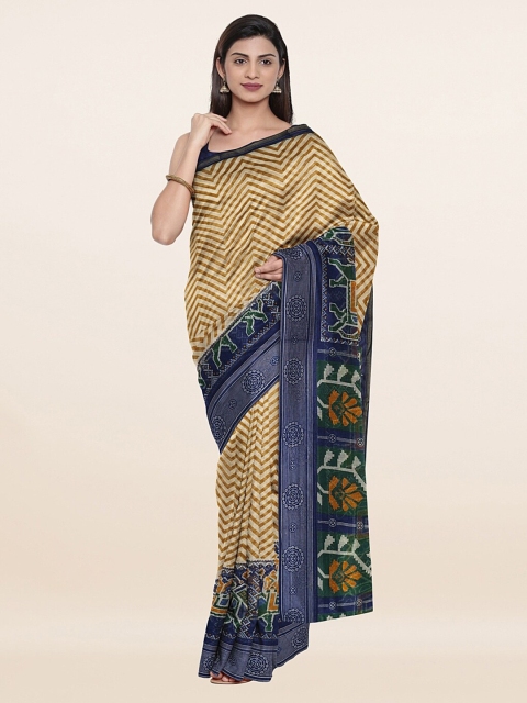 

Pothys Green & Brown Printed Cotton Blend Saree