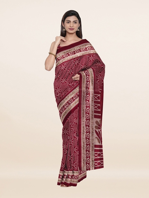 

Pothys Purple & White Floral Printed Saree