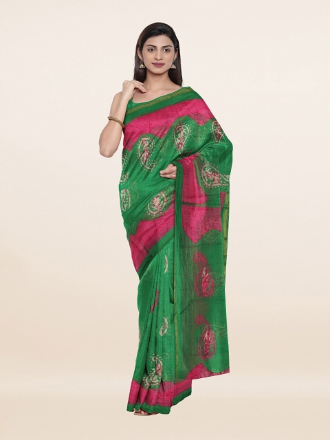 

Pothys Green & Pink Paisley Saree