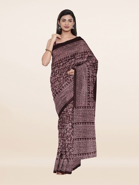 

Pothys Brown & White Geometric Printed Saree