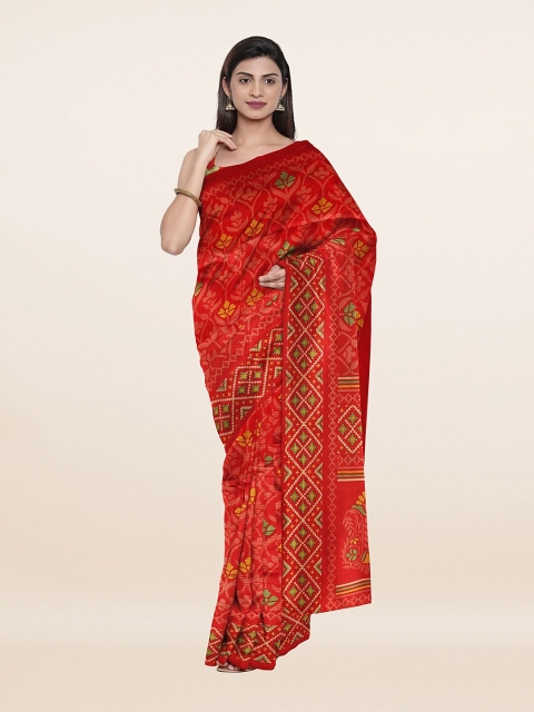 

Pothys Red & Green Floral Saree