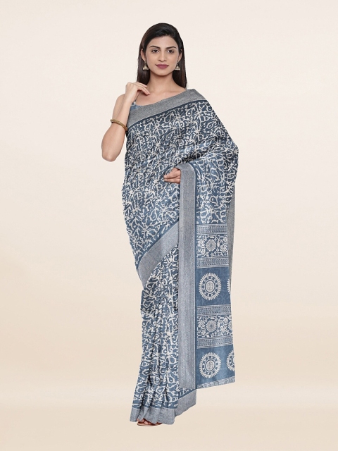 

Pothys Grey & White Printed Saree